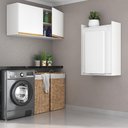 Ver imagem 6 de Conjunto Lavanderia Multiuso Armário e Mesa Dobrável Multimóveis MP5018 Branco