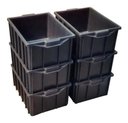 Ver imagem 2 de 6 Peças Caixa Plastica Organizadora Com Tampa 28l Tipo:Preto