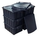Ver imagem 1 de 6 Peças Caixa Plastica Organizadora Com Tampa 28l Tipo:Preto