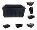 Ver imagem 3 de 6 Peças Caixa Plastica Organizadora Com Tampa 28l Tipo:Preto