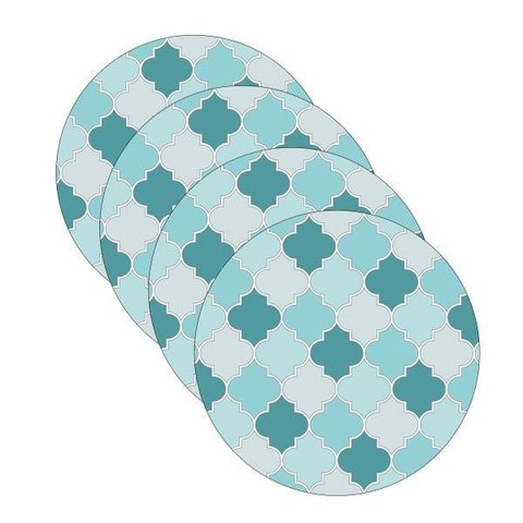 Sousplat Arabic Turquesa - 4 Peças - sem Base