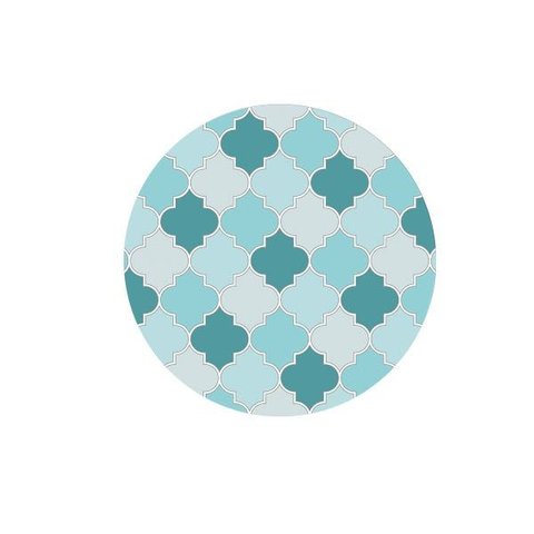 Sousplat Arabic Turquesa - 8 Peças - com Base