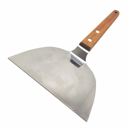 Espatula de Metal Aço Inox Cabo de Madeira Cozinha Lanches Profissional 12cm - 2