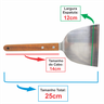 Espatula de Metal Aço Inox Cabo de Madeira Cozinha Lanches Profissional 12cm - 3
