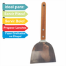 Espatula de Metal Aço Inox Cabo de Madeira Cozinha Lanches Profissional 12cm - 7