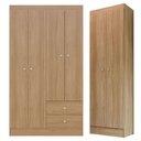Ver imagem 1 de Guarda Roupa Solteiro Versa 4 Portas com Armário Multiuso Aura Freijó Fosco - Kits Paraná