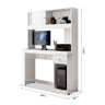 Mesa para Computador e Estante com Gaveta e Nicho Joya Branco - 3