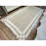 Tapete Beira de Cama Dupla Face com Franja 80x160cm: Mostarda e Cru - 1