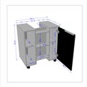 Ver imagem 5 de Gabinete para Banheiro com Porta e Prateleira Pés Rodízios Pequin - Branco com Ripado