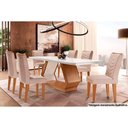 Ver imagem 1 de Sala de Jantar Completa Alvorada C- Tampo Madeirado C- Vidro 180x90cm e 6 Cadeiras Londrina