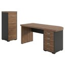 Ver imagem 1 de Mesa Escritorio 4 Gavetas 180x80 cm e Armario Arquivo 4 Gavetas 132x47 cm Nogal Preto Artany