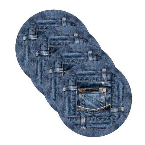 Sousplat Jeans Calça - 4 Peças - sem Base