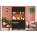 Ver imagem 1 de Cozinha Compacta B109 C/ 4 Portas e 1 Gaveta 105cm Nature/preto - Henn
