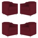 Ver imagem 1 de Kit 04 Cadeira Poltrona Decorativa Tilla para Recepção:marsala