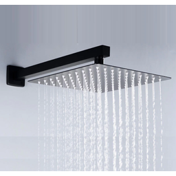 Ducha Chuveiro Inox 20x20 Parede Preto Fosco Luxo Suporte Quadrado Area Externa Banheira Piscina Ban - 4