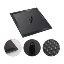Ducha Chuveiro Inox 20x20 Parede Preto Fosco Luxo Suporte Quadrado Area Externa Banheira Piscina Ban - 3