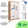 Quarto Bebê Completo Berço Americano Marquesa 3 em 1 Guarda Roupa 4 Portas Cômoda Uli 100% Mdf - 7
