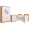 Quarto Bebê Completo Berço Americano Marquesa 3 em 1 Guarda Roupa 4 Portas Cômoda Uli 100% Mdf - 2
