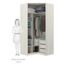 Ver imagem 3 de Guarda Roupa Canto 3 Gavetas, 5 Cabideiros Legno Crema