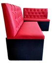 Ver imagem 3 de Kit com 2 Poltronas e 1 Mesa Assento e Encosto Vermelho Capitone Duplo Costurado Sku_66