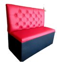 Ver imagem 2 de Kit com 2 Poltronas e 1 Mesa Assento e Encosto Vermelho Capitone Duplo Costurado Sku_66