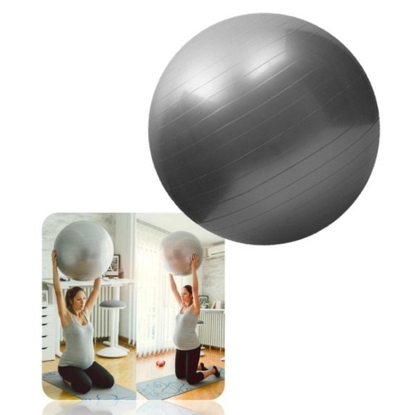 Kit Tapete Bola Fisioterapia Fitness Yoga Pilates Cinza - 6
