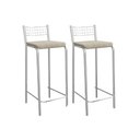 Ver imagem 1 de Banqueta Sala de Jantar Gênova 2b705cr Aço Kit 2 Un Cromado/linho Bege Fendi - Kappesberg
