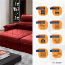 Ver imagem 6 de Sofá Retrátil/Reclinável Grécia 2,50m Suede Velut Vermelho c/ Molas no Assento - King House