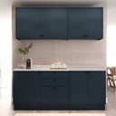 Ver imagem 1 de Cozinha Compacta Modulada 7 Portas 3 Gavetas 100% MDF Sevilha Azul/Órion