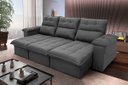 Ver imagem 1 de Sofá Retrátil/reclinável Verona 2,30m Suede Velut Cinza com Molas no Assento - King House
