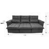 Sofá Retrátil/Reclinável Verona 2,30M Suede Velut Cinza com Molas No Assento - King House - 4