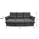 Ver imagem 4 de Sofá Retrátil/reclinável Verona 2,30m Suede Velut Cinza com Molas no Assento - King House