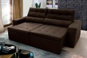 Ver imagem 1 de Sofá Retrátil/Reclinável Arizona 2,30m Suede Velut Marrom - King House