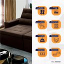 Ver imagem 6 de Sofá Retrátil/Reclinável Arizona 2,30m Suede Velut Marrom - King House