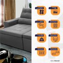 Ver imagem 3 de Sofá Retrátil/Reclinável Arizona 2,30m Suede Velut Cinza - King House