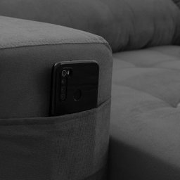 Sofá Retrátil/Reclinável Arizona 2,30m Suede Velut Cinza - King House - 7