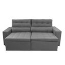 Ver imagem 6 de Sofá Retrátil/Reclinável Arizona 2,30m Suede Velut Cinza - King House