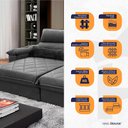 Ver imagem 6 de Sofá Retrátil/Reclinável Grécia 2,10m Suede Velut Cinza c/ Molas no Assento - King House