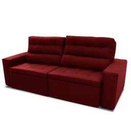 Sofá Retrátil/Reclinável Arizona 2,30m Suede Velut Vermelho - King House - 3