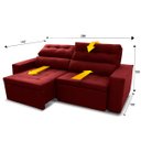 Ver imagem 2 de Sofá Retrátil/Reclinável Arizona 2,30m Suede Velut Vermelho - King House