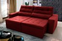 Ver imagem 1 de Sofá Retrátil/Reclinável Arizona 2,30m Suede Velut Vermelho - King House