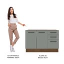 Ver imagem 6 de Balcão de Pia Cozinha 2 Portas e 3 Gavetas Rustic/Cinza Agata Madesa