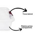 Ver imagem 4 de Caixa Organizadora Plástico Prime Transparente com Tampa e Travas 10 Litros - Usual