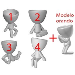 Kit 5 Vasos Para Suculentas Robert Plant/Bob. Cor Preta. - 3