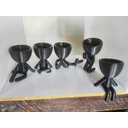 Ver imagem 2 de Kit 5 Vasos Para Suculentas Robert Plant/Bob. Cor Preta.