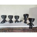 Ver imagem 4 de Kit 5 Vasos Para Suculentas Robert Plant/Bob. Cor Preta.