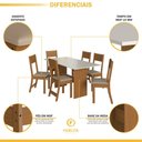 Ver imagem 7 de Conjunto Sala de Jantar Mesa Tampo de Madeira Fidelitá Siena com 6 Cadeiras Freijó/Off-White/Bege