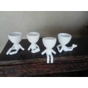 Ver imagem 4 de Kit 4 Robert Plant/Bob Vasos Para Suculentas E Cactos Mini. Na Cor Branca