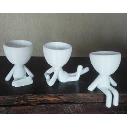 Kit 3 Vasos Para Suculentas e Cactos Trio Robert Plant - 3