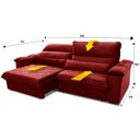 Ver imagem 3 de Sofá Retrátil/Reclinável Grécia 2,10m Suede Velut Vermelho c/ Molas no Assento - King House
